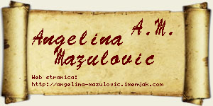 Angelina Mazulović vizit kartica